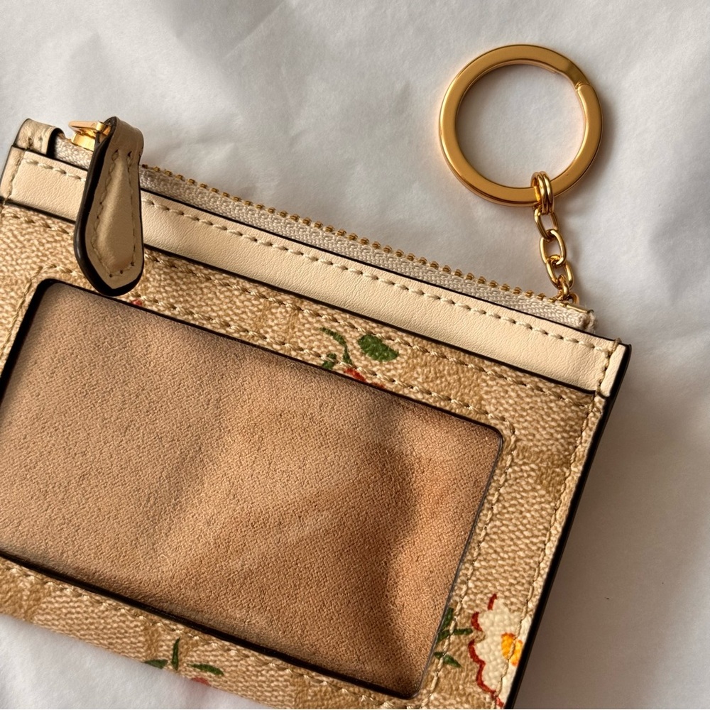 NWT Coach Mini Skinny ID Case in Signature Canvas and Nostalgic Ditsy Print - Picture 5 of 7